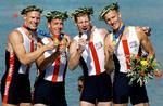 Ikke siden Eskild Ebbesen, Thomas Ebert, Thor Kristensen og Stephan Mølvig i 2004 vandt guld i letvægtsfirer har danske verdensmestre vundet OL-guld. Foto: Lars Krabbe/POLFOTO