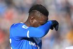 Mario Balotelli scorede til 1-0 for Brescia og blev derefetr svinet til fra lægterne.  Foto: Daniele Mascolo/Ritzau Scanpix