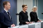 Pressemøde i spejlsalen i Statsmininsteriet. Udenrigsminister Jeppe Kofod, Statsminister Mette Frederiksen og Forsvarsminister Trine Bramsen. Foto: Jens Dresling/POLFOTO
