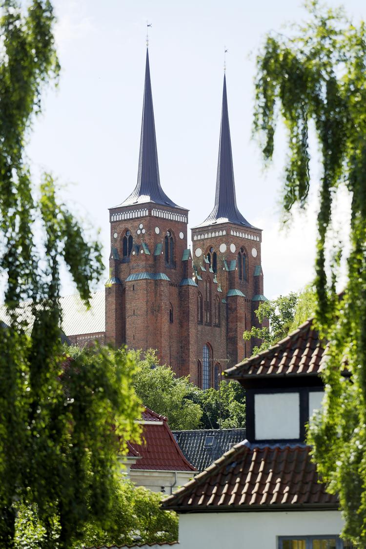 Det bliver dyrt, men kirken skal også bidrage til målet om at reducere CO2-udledning, lyder det fra biskopper. Her ses Roskilde Domkirke.  Foto: Morten Langkilde/POLFOTO
