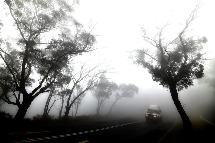 Røgen fra naturbrandene ligger her som en dyne over et større område 75 kilometer syd for storbyen Sydney. Røgen fra naturbrandene er faktisk så omfattende, at den er på vej rundt om Jorden højt oppe i stratosfæren. Foto: Saeed Khan/Ritzau Scanpix