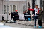 Teknikere ved gerningsstedet efter bombeangrebet i Hermodsgade. Foto: Jens Dresling/POLFOTO
