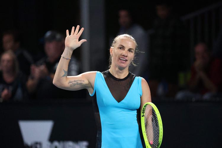 Den 34-årige russer Svetlana Kuznetsova levede højt på rutinen, da hun i Australian Opens 1. runde besejrede den talentfulde tjekke Marketa Vondrousova i tre sæt.
   Foto: David Gray/Ritzau Scanpix