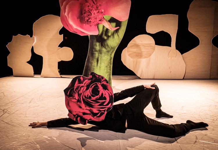 Fugl eller blomst? Danserne kan i hvert fald slange sig i Sergei Sviatchenko fabulerende scenografi.  Foto: Søren Meisner