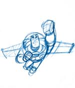 Kunstmuseum Brandts vil tiltrække publikum med en udstilling om Buzz Lightyear fra Toy Story og resten af Pixars animationsunivers.   Foto: Bob Pauley, Buzz Lightyear, Toy Story, 1995, Reproduction of pencil on paper