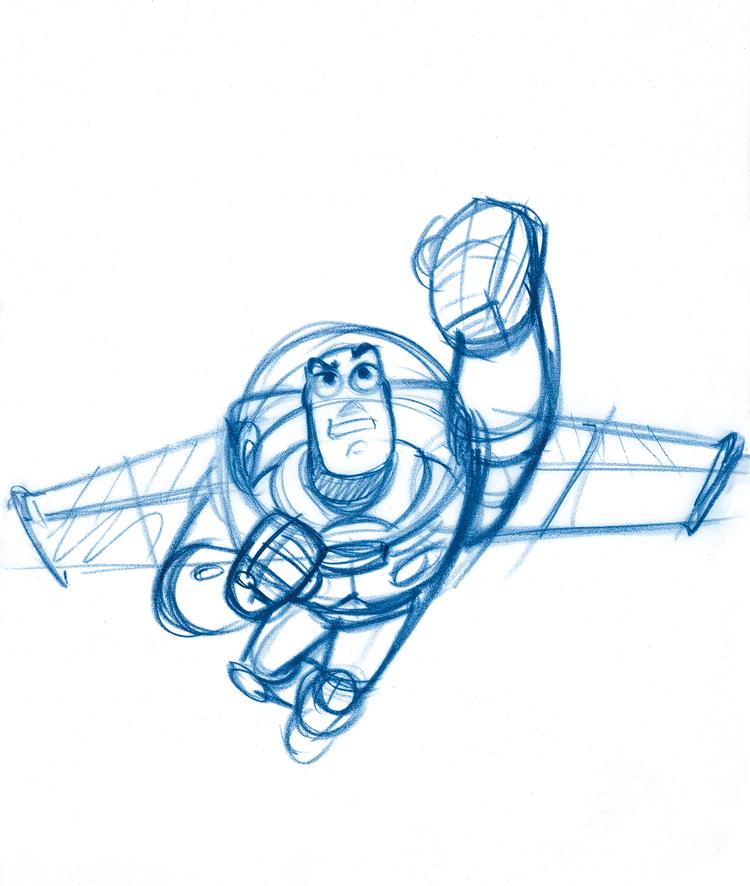 Kunstmuseum Brandts vil tiltrække publikum med en udstilling om Buzz Lightyear fra Toy Story og resten af Pixars animationsunivers.   Foto: Bob Pauley, Buzz Lightyear, Toy Story, 1995, Reproduction of pencil on paper