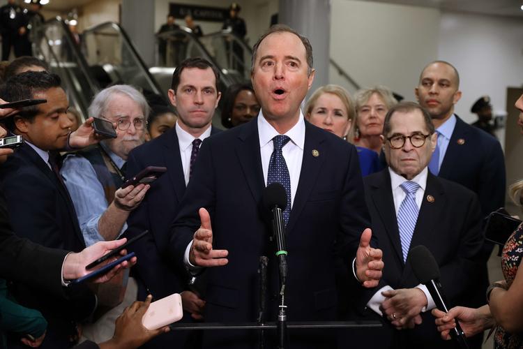 Præsident Trump hvervede udenlandsk indblanding i USA's demokratiske valg, sagde anklager Adam Schiff i rigsret. Foto: Chip Somodevilla/Ritzau Scanpix