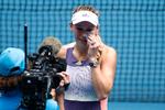 Wozniacki kunne ikke holde tårerne tilbage, da karrieerns sidste bold var slået.
   Foto: Edgar Su/Ritzau Scanpix