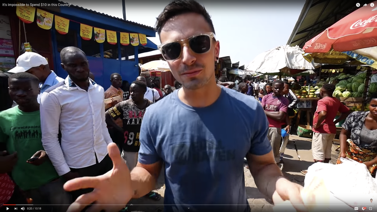 Burundi ligger midt i Afrika og er verdens fattigste land. Youtuberen 'PPPeter' er på besøg i landet i forbindelse med en større Afrika-rejse, der visuelt er meget interessant, men bliver præsenteret som en vild, vovet og actionfyldt rejse. Det ødelægger muligheden for rent faktisk at lære noget om landene.  Screenshot YouTube