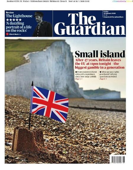 Guardians forside på brexit-dagen. Foto: .
