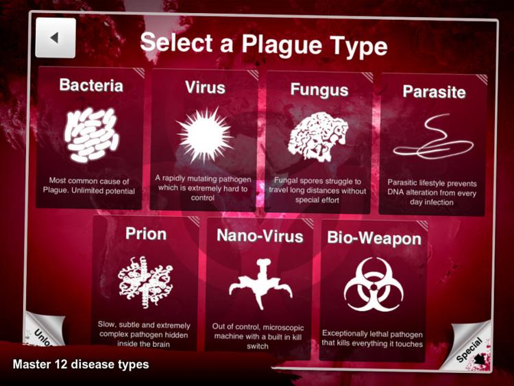 I mobilspillet 'Plague Inc.' skal man skabe den mest effektive sygdom og få den til at sprede sig over hele verden. Foto: Ndemic Creations
