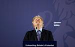 Boris Johnson fotograferet tidligere i dag, hvor han ridsede de britiske krav op forud for forhandlingerne om en handelsaftale med EU. Foto: Pool/Ritzau Scanpix