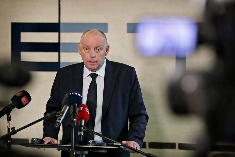 PET-chef Finn Borch Andersen ses her på et tidligere pressemøde, hvor han fortalte om baggrunden for den menneskejagt, der foregik i Danmark i september sidste år. Arkivfoto. Foto: Jens Dresling/POLFOTO