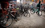 Kombinationen af cykeltrafik og tog kræver til tider en udvidet sporjæger-eksamen, når man skal finde sin cykel ved stationen.  Foto: Jens Dresling/POLFOTO