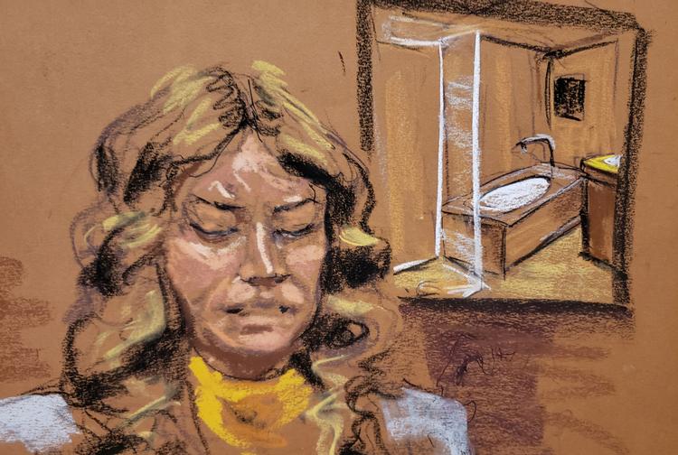 Skuespilleren Lauren Young græd, mens hun i retten vidnede om et møde med filmmogulen Harvey Weinstein. Foto: Jane Rosenberg/Ritzau Scanpix