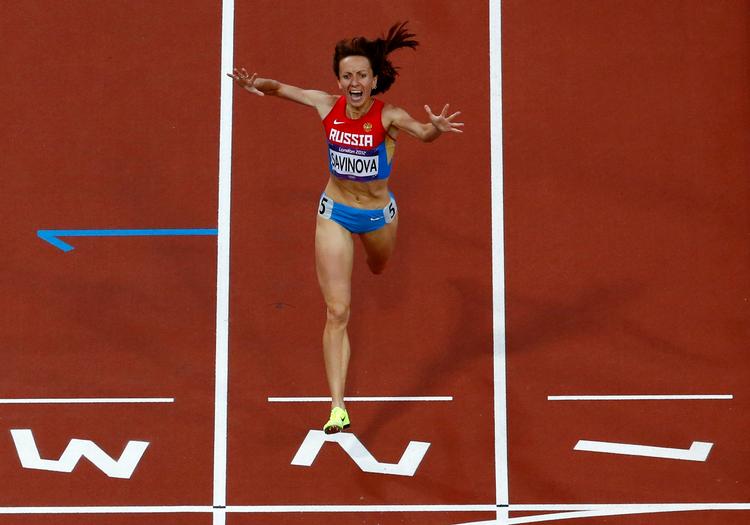 Mariya Savinova vandt guld i 800 meter ved OL 2012 i London, men senere viste det sig, at hun var en del af det store og statsstyrede dopingprogram i Rusland.  Foto: Stringer/Ritzau Scanpix