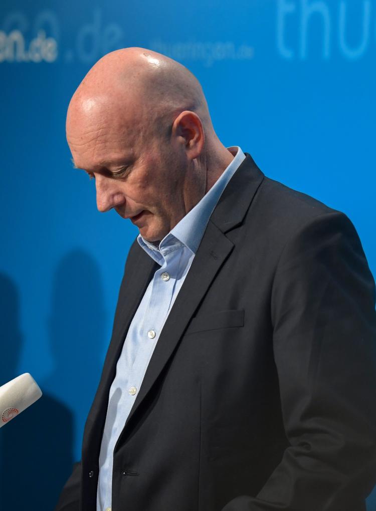 Den nyvalgte ministerpræsident i den tyske delstat Thüringen,Thomas     Kemmerich fra FDP, meddelte torsdag, at han opgiver posten.  Foto: Jens Schlueter/Ritzau Scanpix