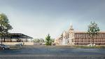 Endnu er det kun en byggeplads midt i Berlin, men sådan kommer Museum der Moderne til at se ud ifølge skitserne fra arkitektfirmaet Herzog & de Meuron. Foto: Herzog & de Meuron