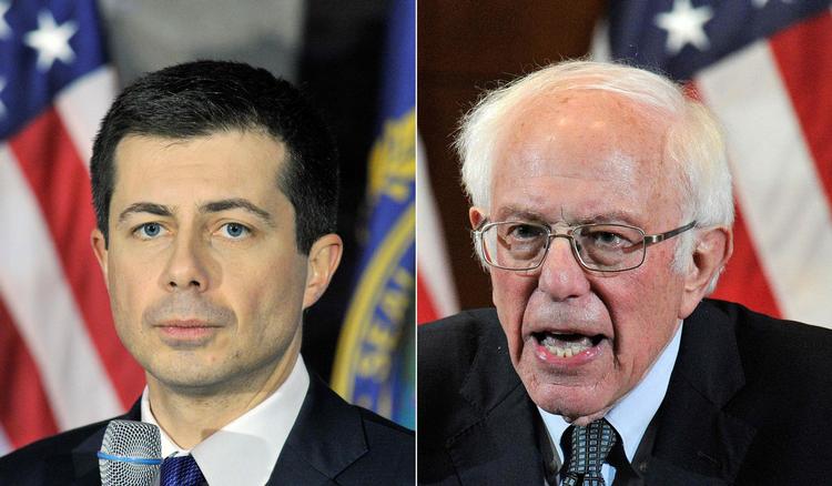 Pete Buttigieg og Bernie Sanders ender nærmest uafgjort i Iowa, inden de to demokratiske præsidentkandidater bevæger sig videre til New Hampshire, hvor det næste delstatsvalg finder sted. Foto: Joseph Prezioso/Ritzau Scanpix