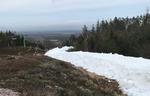 På Vallåsen er man fuld gang med a klargøre Halmstad-bakken - en 1 kilometer lang hvid bane af kunstsne midt i alt det brungrønne. Foto: Vallåsen