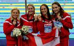 Den danske  holdkap jubler over EM-guldet i Istanbul i 2012.  Atleterne på billedet – Mie Østergaard Nielsen, Rikke Møller Pedersen, Jeanette Ottesen og Pernille Blume – er blandt det atleter, der trænede under tidligere landstræner Paulus Wildeboer.  Foto: Murad Sezer/Ritzau Scanpix