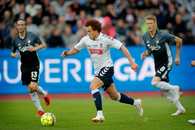Mustafa Amini sikrede AGF sejren og dermed titlen ved Atlantic Cup.  Foto: Jens Dresling/POLFOTO