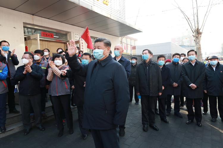 Præsident Xi Jinping inspicerer den nye coronavirus-forbyggelse i Anhuali, Beijing.  Foto: Xinhua/Ritzau Scanpix