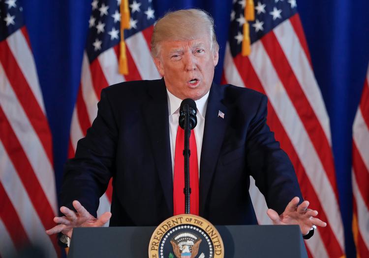 Det vakte opsigt, da USA's præsident, Donald Trump, om et sammenstød mellem højrenationale og venstreorienterede demonstranter i Charlottesville i Virginia i august 2017 udtalte, at der var fine personer på begge sider.  Foto: Pablo Martinez Monsivais/Ritzau Scanpix