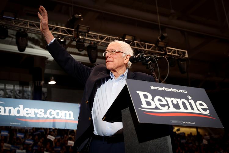 Bernie Sanders vinder primærvalget i New Hampshire. Foto: Mike Segar/Ritzau Scanpix