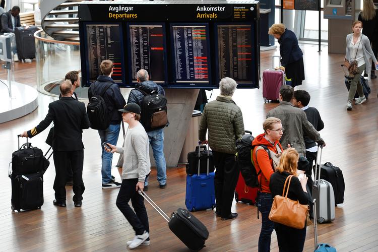 I Stockholms Arlanda-lufthavn faldt antallet af indenrigsrejsende i januar måned med 11,6 procent til 340.422.
 Foto: Tt News Agency/Ritzau Scanpix