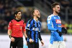 Christian Eriksen ærgrer sig under pokalkampen mellem Inter og Napoli. Foto: Daniele Mascolo/Ritzau Scanpix