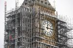 Elizabethtårnet, der huser Big Ben er i gang med at gennemgå en større renovering. Arkivfoto.  Foto: Toby Melville/Ritzau Scanpix