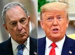 Donald Trump har givet den demokratiske præsidentkandidat Michael Bloomberg (tv.) øgenavnet 'Mini Mike'. Bloomberg svarer igen ved at kalde præsidenten »en gøende karnevalsklovn«. Foto: Mandel Ngan, Jim Watson/Ritzau Scanpix