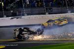Her er det gået helt galt for Ryan Newman under Daytona 500 natten til tirsdag dansk tid. Foto: Jared C. Tilton/Ritzau Scanpix
