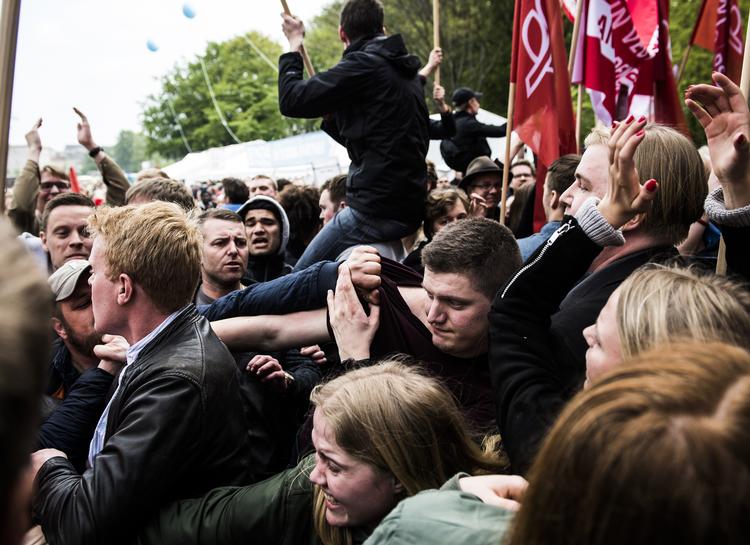 Sådan så der ud under Mette Frederiksens tale sidste år. Foto: Jonas Olufson