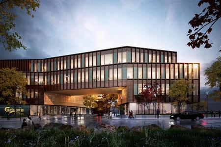 Sådan kommer Carlsbergs nye hovedkontor til at se ud. Bygningen er tegnet af C.F. Møller Architects. Rendering  C.F. Møller Architects