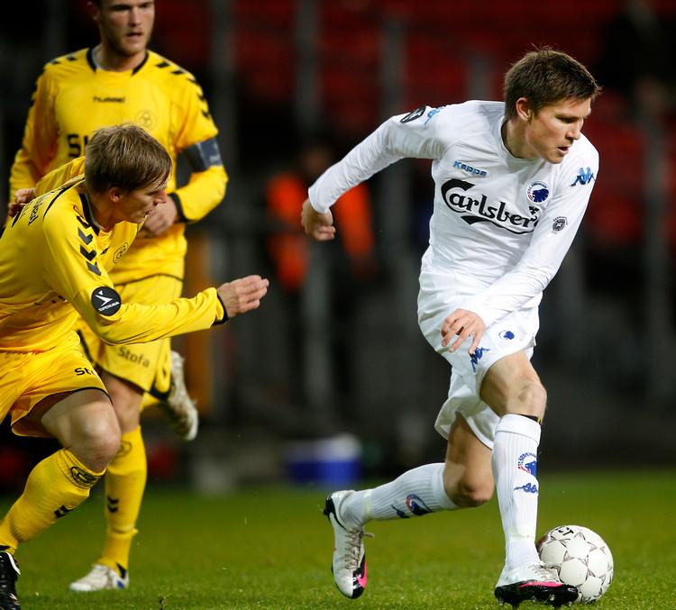 Det var ikke mange gange, at Søren Frederiksen kom i aktion for FCK, men her er han på banen mod Horsens.  Foto: Lars Poulsen/POLFOTO