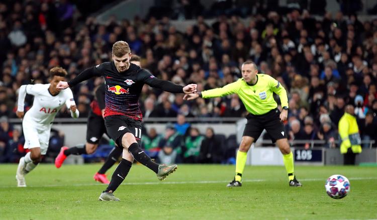 Med sit sejrsmål på straffespark mod Tottenham er Timo Werner RB Leipzigs mest scorende i denne Champions League-sæson. Foto: Andrew Boyers/Ritzau Scanpix