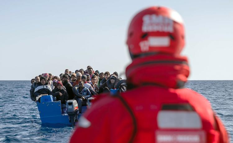 Billedet er fra en tidligere redningsaktion. Foto: Pablo Garcia/AFP Foto: Pablo Garcia/Ritzau Scanpix