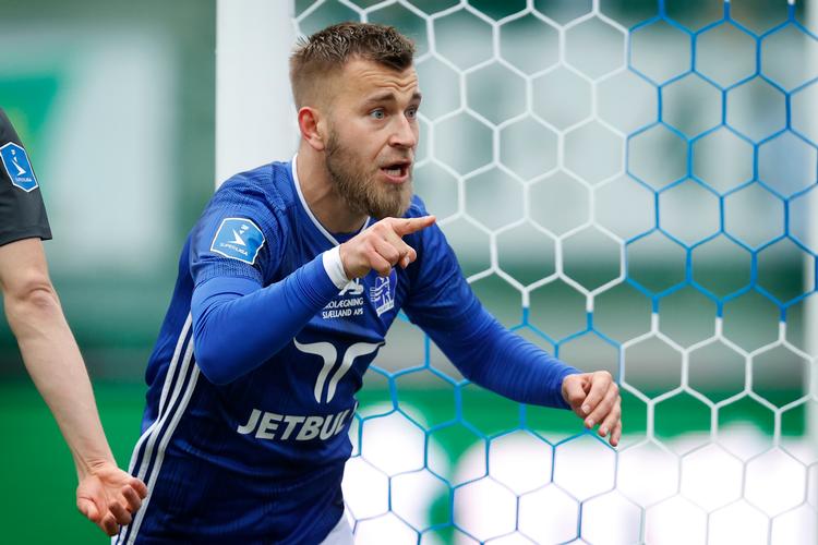 Med sit 6. mål i denne sæson gjorde Lyngbys topscorer Frederik Gytkjær det til 1-0 mod Esbjerg. Foto: Jens Dresling/POLFOTO
