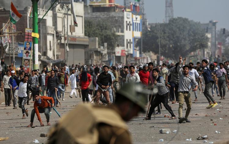 Demonstranter viser deres utilfredshed med ny lov om statsborgerskab i New Delhi, Indien. Foto: Danish Siddiqui/Ritzau Scanpix
