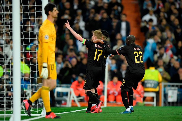  Den belgiske målmand Thibaut Courtois så ikke godt ud, da Gabirle Jesus udlignede på et hovedstød.. Foto: Oscar del Pozo/Ritzau Scanpix