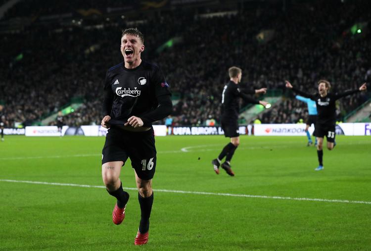 Pep Biel leverede den afgørende scoring til 2-1, da FCK for første gang i denne sæsons Europa League scorede mere end et mål i samme kamp. Foto: Lee Smith/Ritzau Scanpix