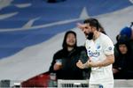 Med to mål var Michael Santos en væsentlig årsag til, at FCK vandt sin første superligakamp i forårssæsonen, da det blev til 3-2 over AaB i Parken. Foto: Jens Dresling/POLFOTO