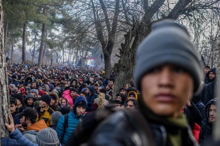 Sådan så der ud ved den græsk-tyrkiske grænse i weekenden. Foto: BULENT KILIC/Ritzau Scanpix