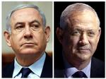    Benjamin Netanyahu (tv) og Benny Gantz. Foto: Ronen Zvulun/Ritzau Scanpix