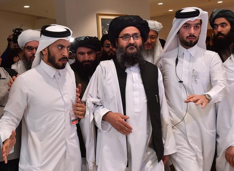     Talibans leder Mullah Abdul Ghani Baradar efter at have underskrevet fredsaftale med USA. Foto: Giuseppe Cacace/Ritzau Scanpix
