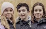 Victoria Stockinger Borch, 11 år (tv), Daniel Lichtbach, 13 år (i midten) og Asta Gerlev Vadstrup, 11 år (th).  