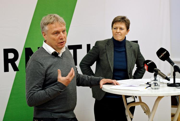 Uffe Elbæk og Josephine Fock præsenterede i 2013 det nye grønne parti Alternativet.  Foto: Jens Dresling/POLFOTO