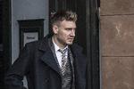 Nicklas Bendtner på vej ud af retten i september 2018, efter at han var blevet idømt 50 dages fængsel for vold.  Foto: Mogens Flindt